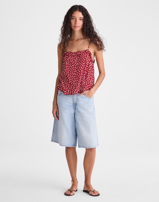 Ruffled Cami Top RED CURRANT