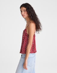 Ruffled Cami Top RED CURRANT