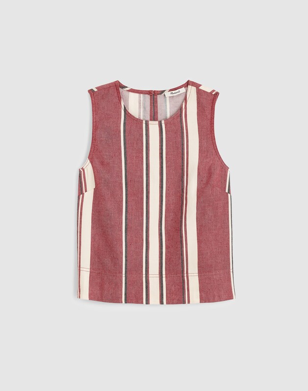 Shell Top in 100% Linen RED CURRANT