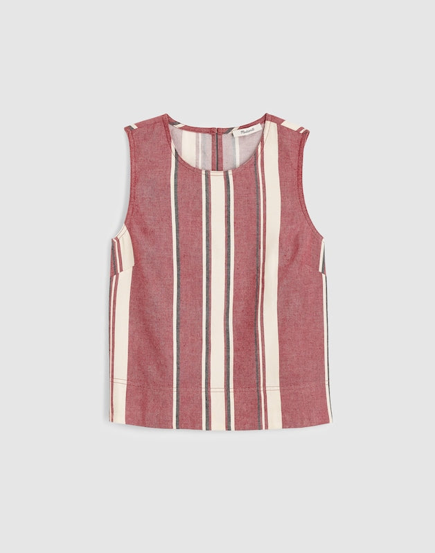 Shell Top in 100% Linen RED CURRANT