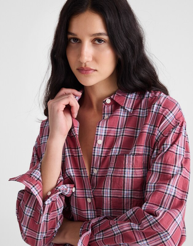 The Easy Shirt in Madras Plaid RED BALANCED PLAID
