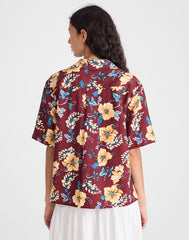 Relaxed Camp Shirt DUSTY MERLOT