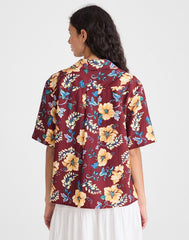 Relaxed Camp Shirt DUSTY MERLOT