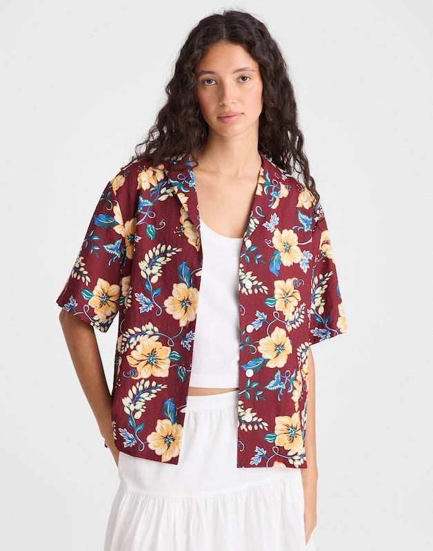 Relaxed Camp Shirt DUSTY MERLOT