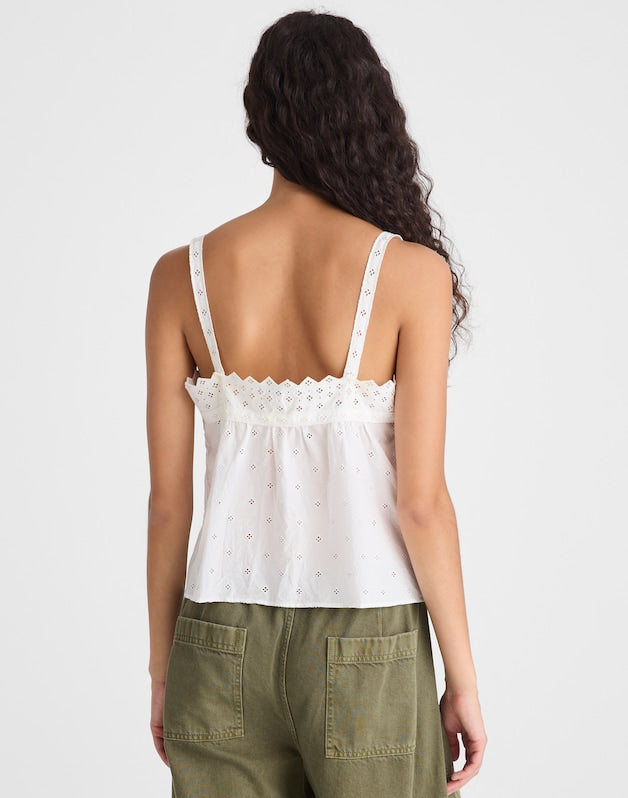 Embroidered Eyelet Tank WHITE