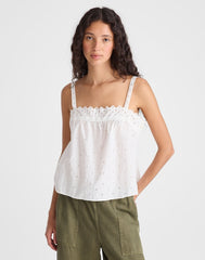 Embroidered Eyelet Tank WHITE