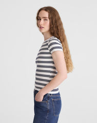 Crewneck Tee in Heavierweight Rib NAVY WHITE AS HEADER