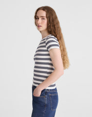 Crewneck Tee in Heavierweight Rib NAVY WHITE AS HEADER