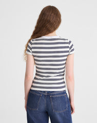 Crewneck Tee in Heavierweight Rib NAVY WHITE AS HEADER