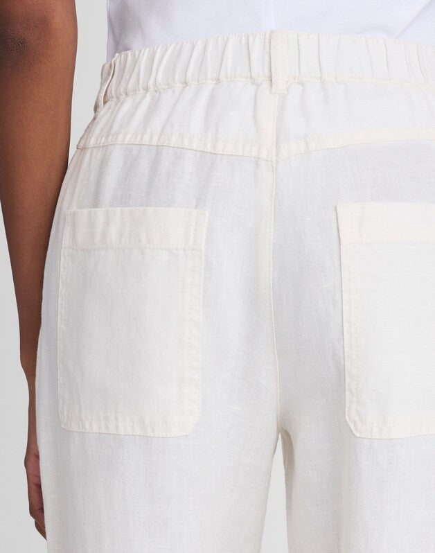 The Zoe Relaxed Straight Pant in 100% Linen IVORY LINEN