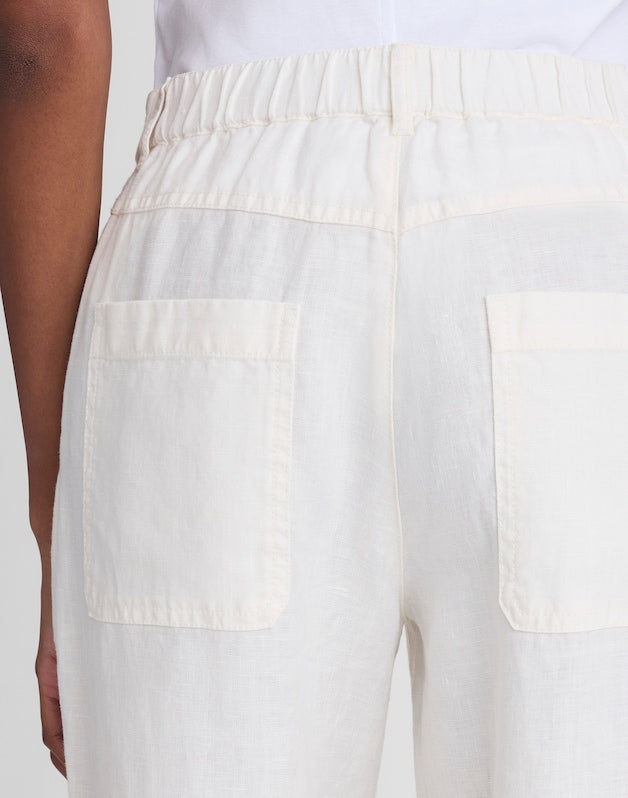 The Tall Zoe Relaxed Straight Pant in 100% Linen IVORY LINEN