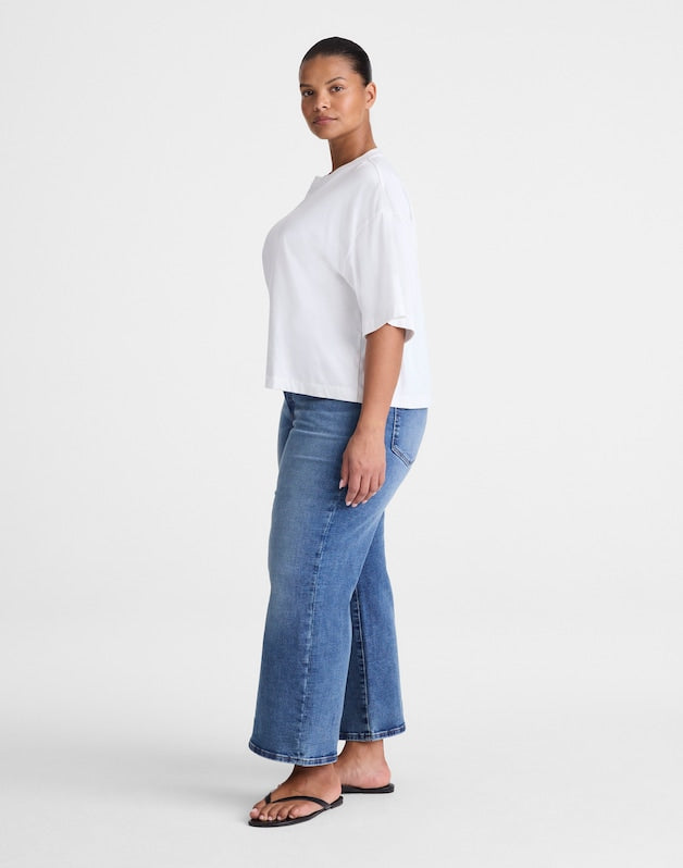 The Plus Wide-Leg Crop Jean in Super Stretch Denim ONEIDA WASH