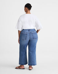 The Plus Wide-Leg Crop Jean in Super Stretch Denim ONEIDA WASH