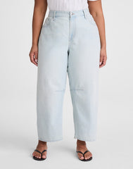 The Plus Darted Barrel-Leg Jean in Airy Denim LAGUNA WASH