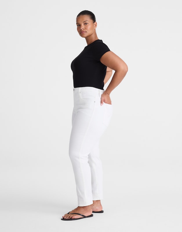The Plus Pencil Jean in Super Stretch Denim TILE WHITE