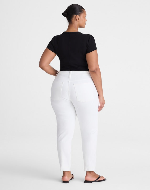 The Plus Pencil Jean in Super Stretch Denim TILE WHITE