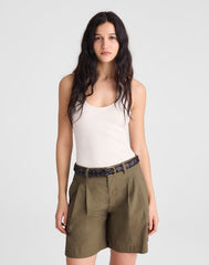 The Everyday Trouser Short in Poplin FADED IVY