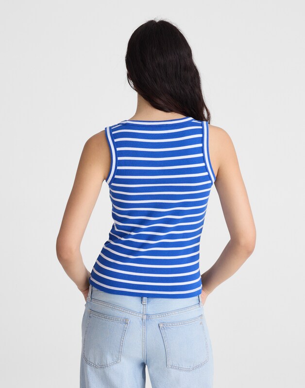 The '90s Scoopneck Tank in Compact Cotton ELECTRIC BLUE