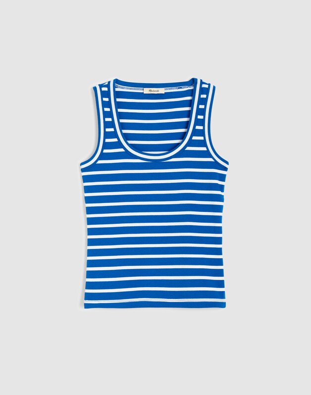 The '90s Scoopneck Tank in Compact Cotton ELECTRIC BLUE