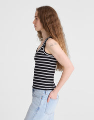 The '90s Scoopneck Tank in Compact Cotton JET BLACK
