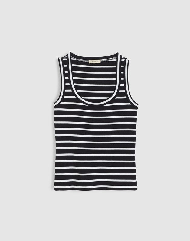 The '90s Scoopneck Tank in Compact Cotton JET BLACK