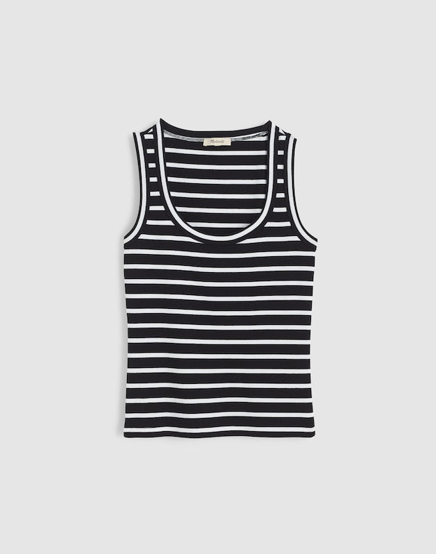 The '90s Scoopneck Tank in Compact Cotton JET BLACK