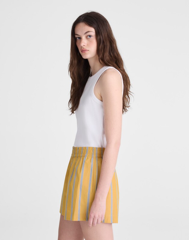 Pull-On Shorts in Washed Poplin CHANTRELLE