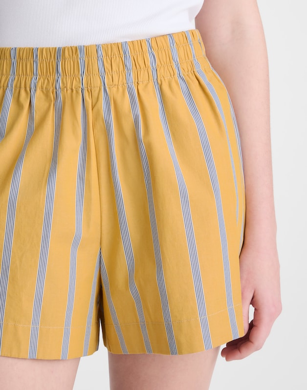 Pull-On Shorts in Washed Poplin CHANTRELLE