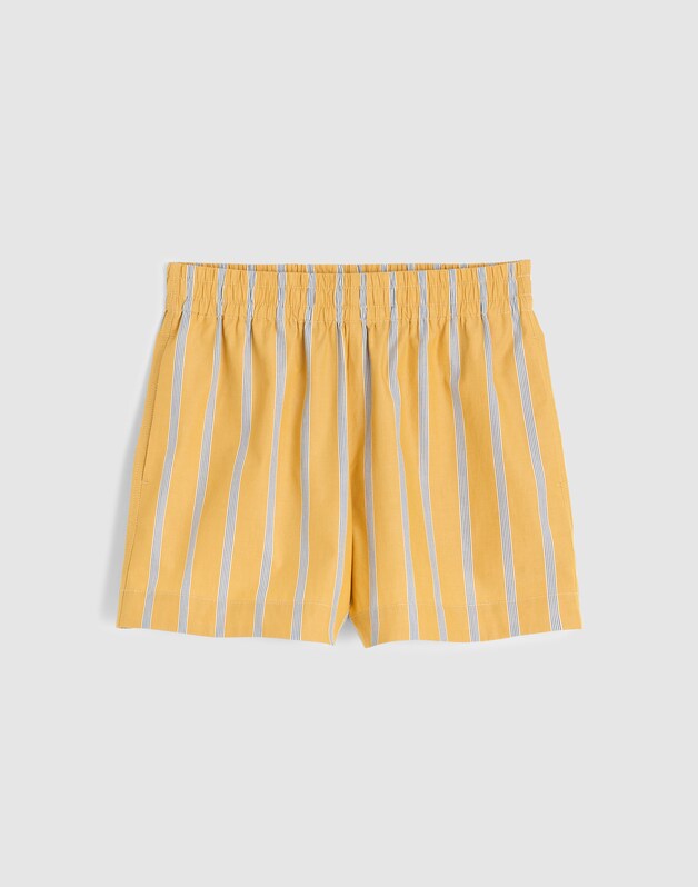 Pull-On Shorts in Washed Poplin CHANTRELLE