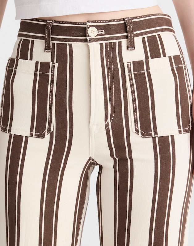 The Emmy Wide-Leg Pant DARK BROWN STRIPE