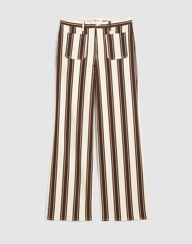 The Emmy Wide-Leg Pant DARK BROWN STRIPE