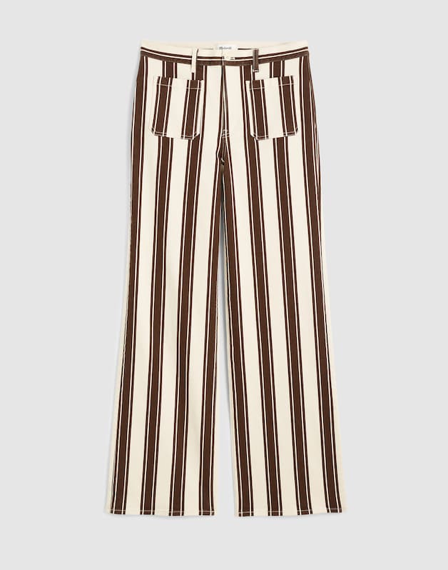 The Short Emmy Wide-Leg Pant DARK BROWN STRIPE