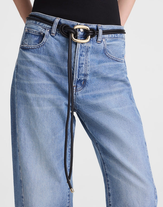 Sculpted-Buckle Tie Belt TRUE BLACK