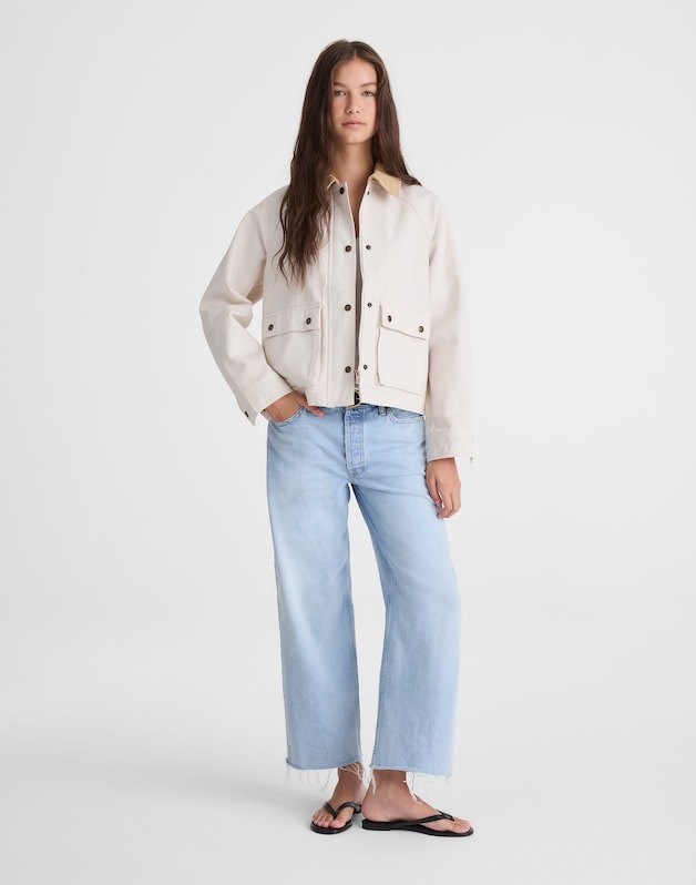 The Billie Short Jacket in Washed Twill VINTAGE CANVAS