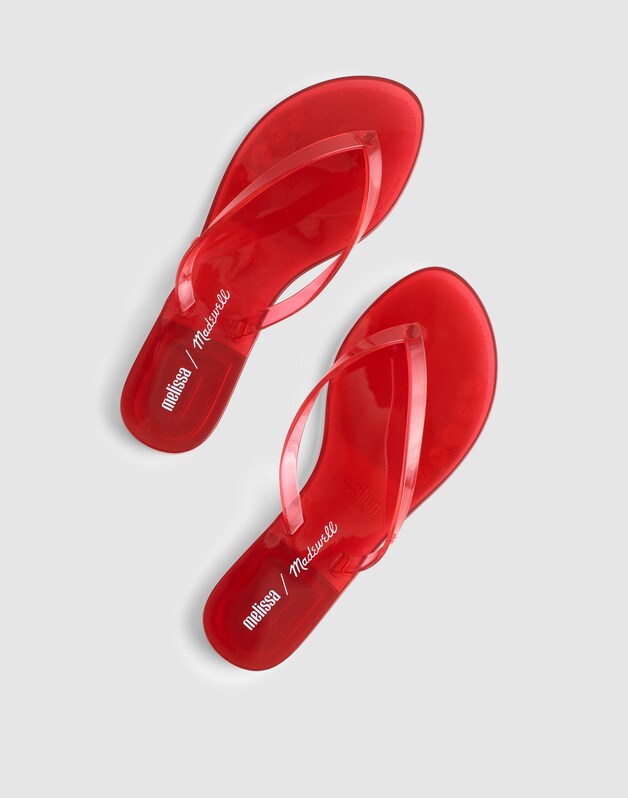 Madewell x Melissa Jelly Thong Sandal CHERRY