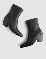 The Idris Side-Zip Ankle Boot TRUE BLACK