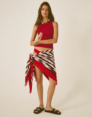 Striped Sarong BORDER STRIPE PLUM