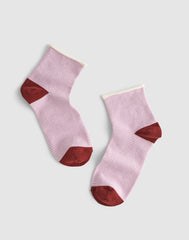 Contrast-Stripe Ankle Socks WARM WISTERIA