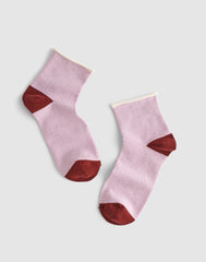 Contrast-Stripe Ankle Socks WARM WISTERIA