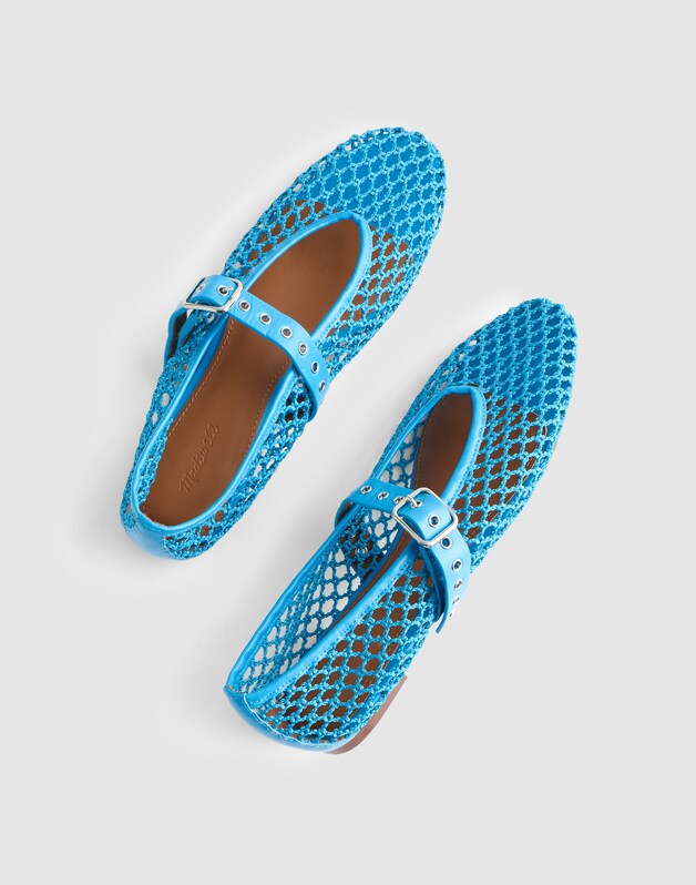 The Remy Mary Jane Flat in Fishnet TROPICAL BLUE