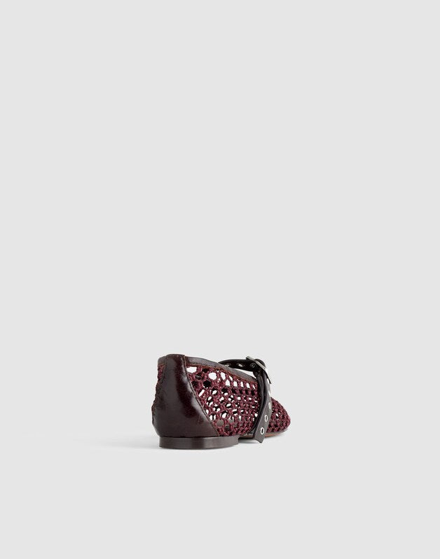 The Remy Mary Jane Flat in Fishnet ESPRESSO BEAN