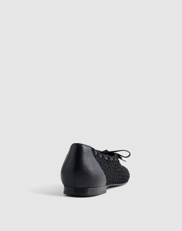 The Mylie Ballet Flat in Fishnet TRUE BLACK