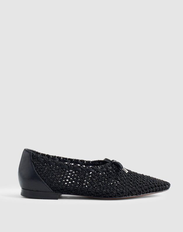 The Mylie Ballet Flat in Fishnet TRUE BLACK