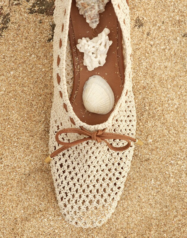 The Mylie Ballet Flat in Fishnet NATURAL