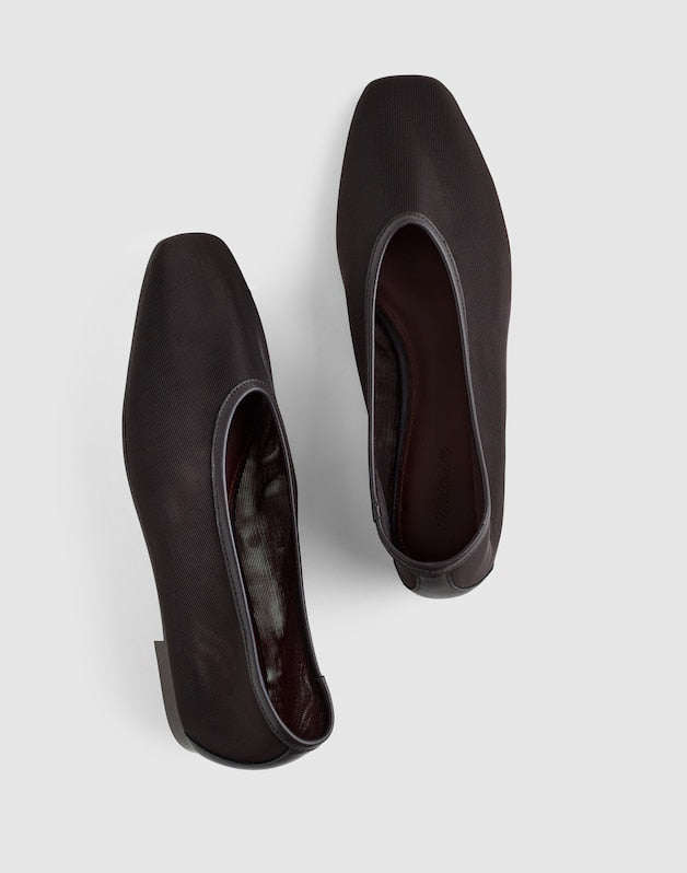 The Mylie Ballet Flat in Mesh DARK CAROB