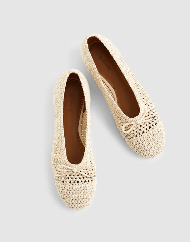 The Hester Flat in Crochet VINTAGE IVORY