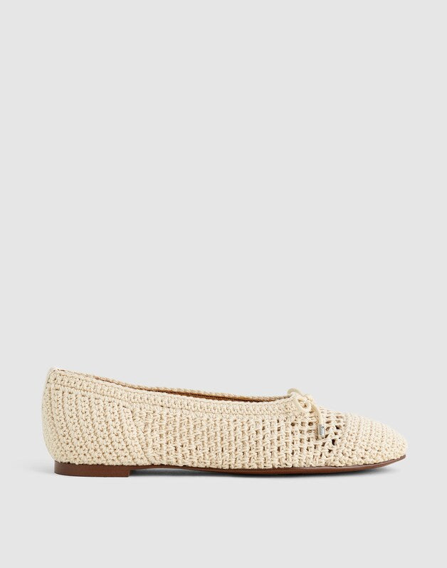 The Hester Flat in Crochet VINTAGE IVORY