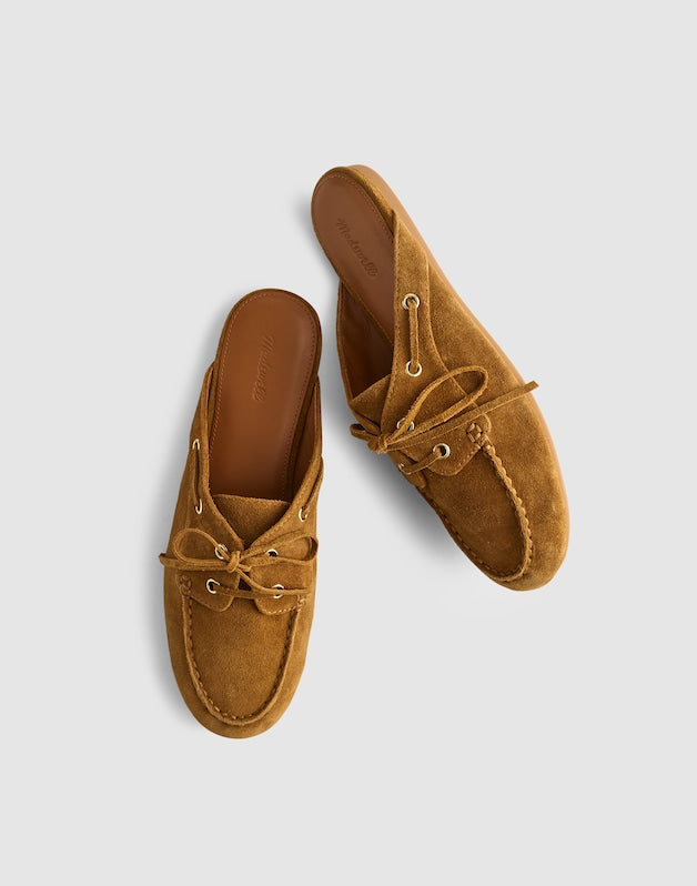 The Jamie Boat Mule in Suede DRIED ACORN