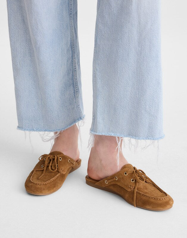 The Jamie Boat Mule in Suede DRIED ACORN