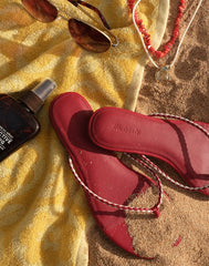 The Iggy Braided Thong Sandal in Leather BRIGHT EMBER MULTI